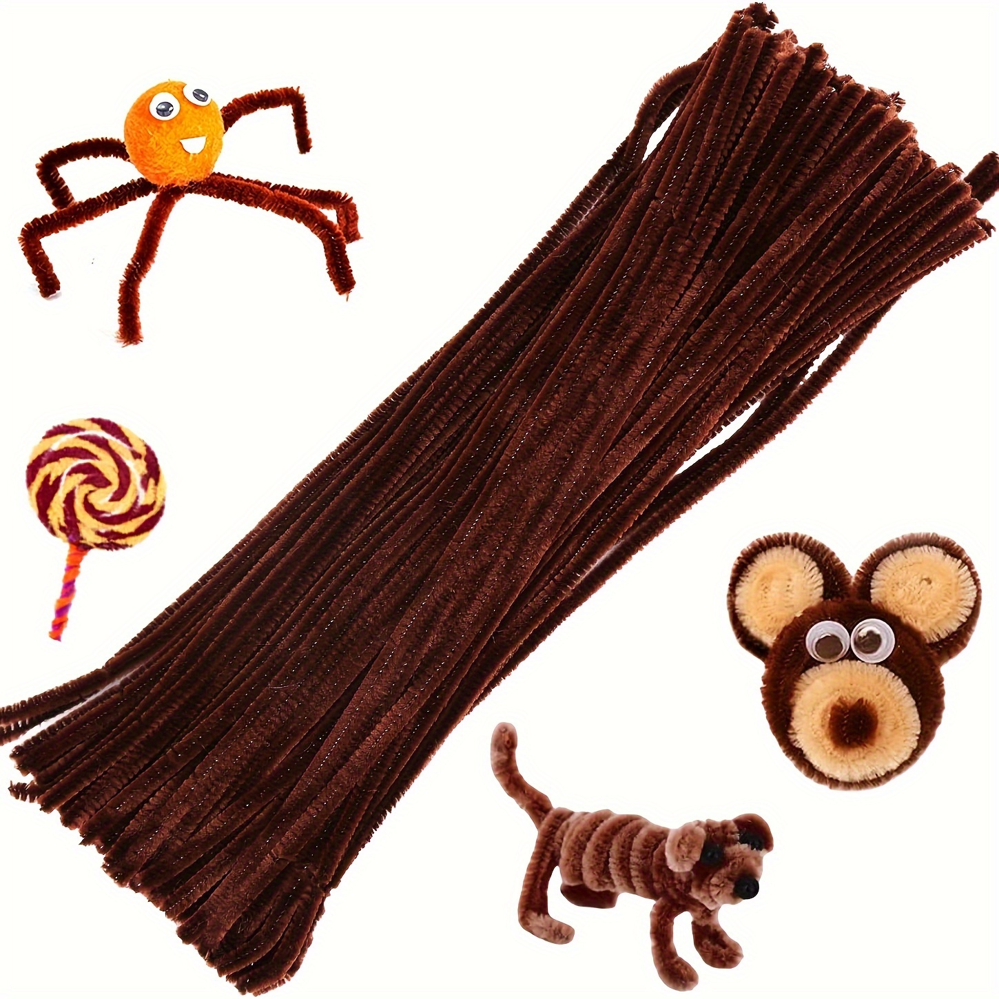 Art Craft Shop - 100 Pcs Coffee Pipe Cleaners,Pipe Cleaners