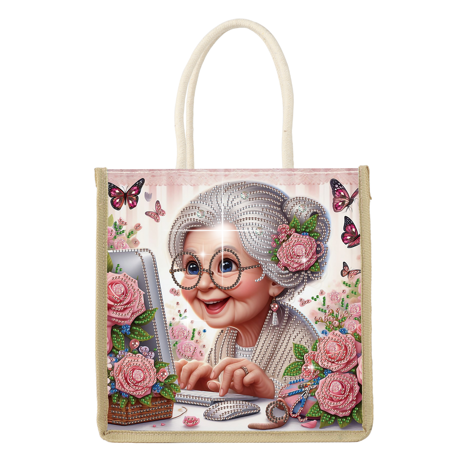 Art Craft Kit - Diamond Art Painting Handbag Kits,Happy Grandma
