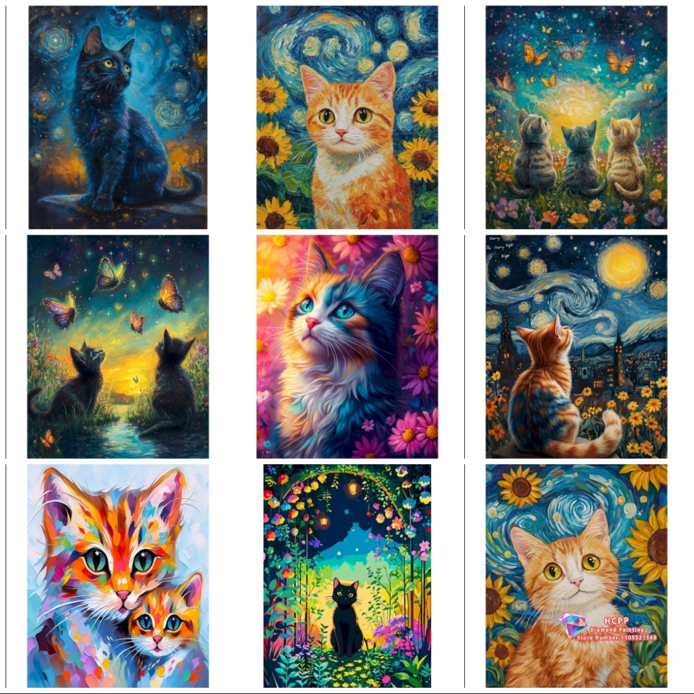 Art Portfolio Bag - Cat Animal Diamond Painting Kit Square