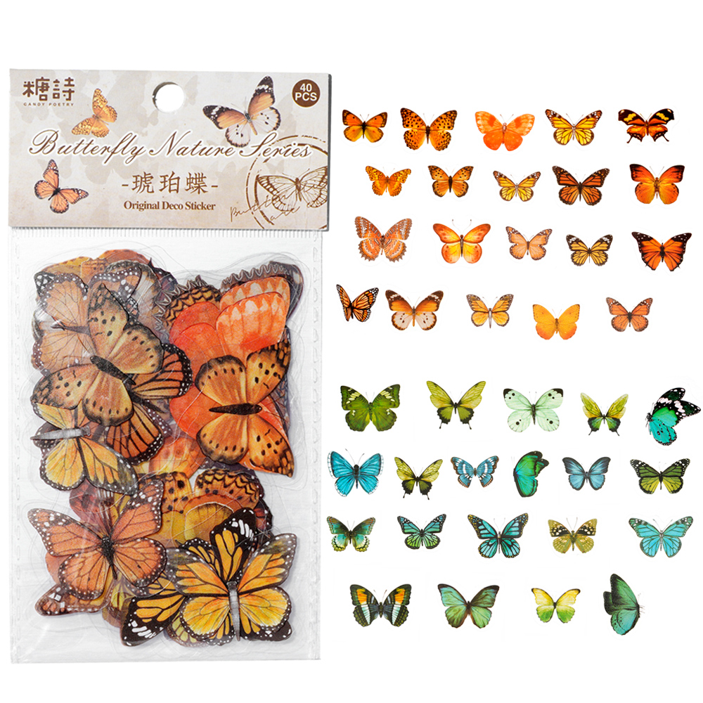 Art Craft Butterfly - 40pcs Colorful Butterfly Wings Stickers Epoxy