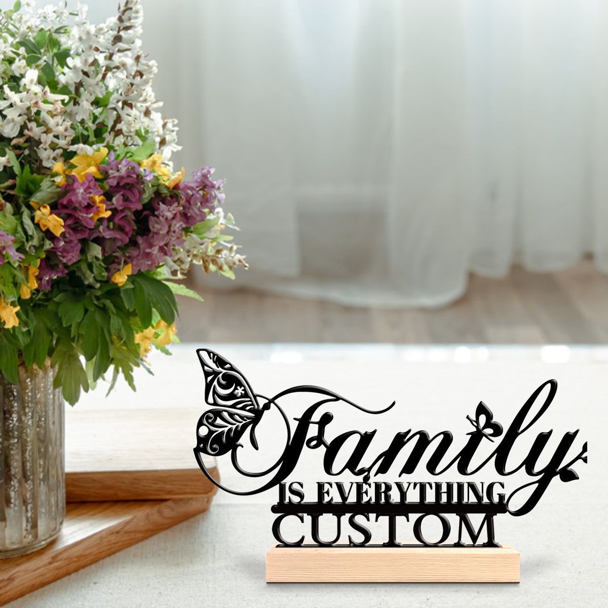 Art Craft Flower - 1pc butterfly flower Custom Text Metal