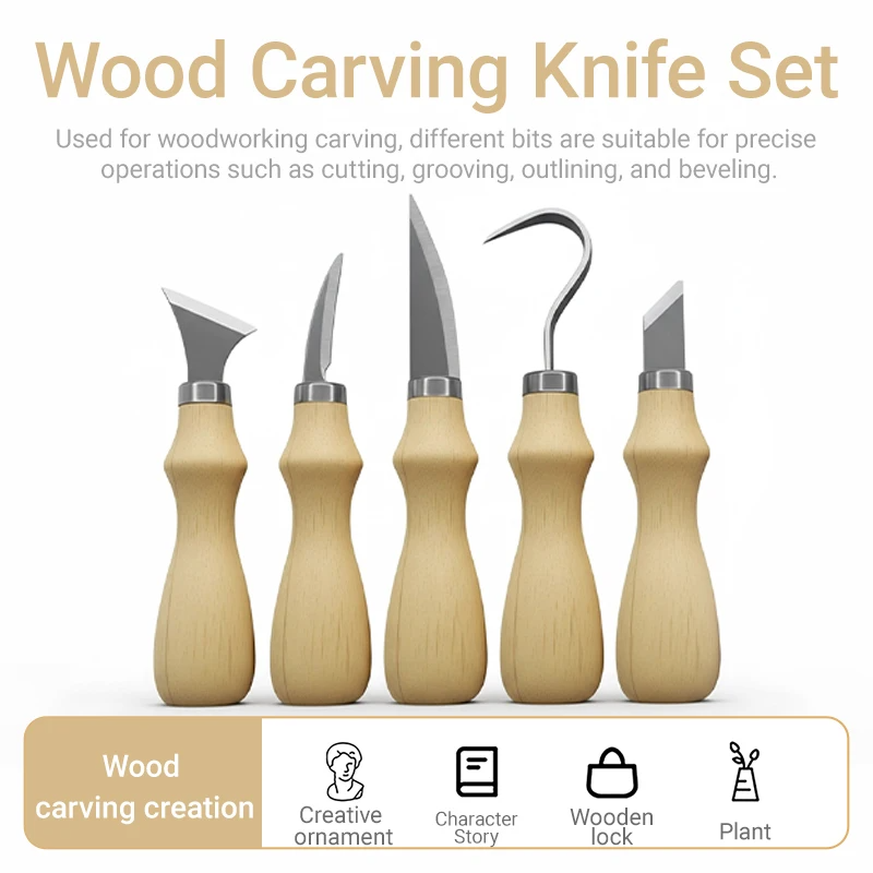 5Pcs Wood Carving Tools Set,Cu - Art Craft Tools recensione e prezzo