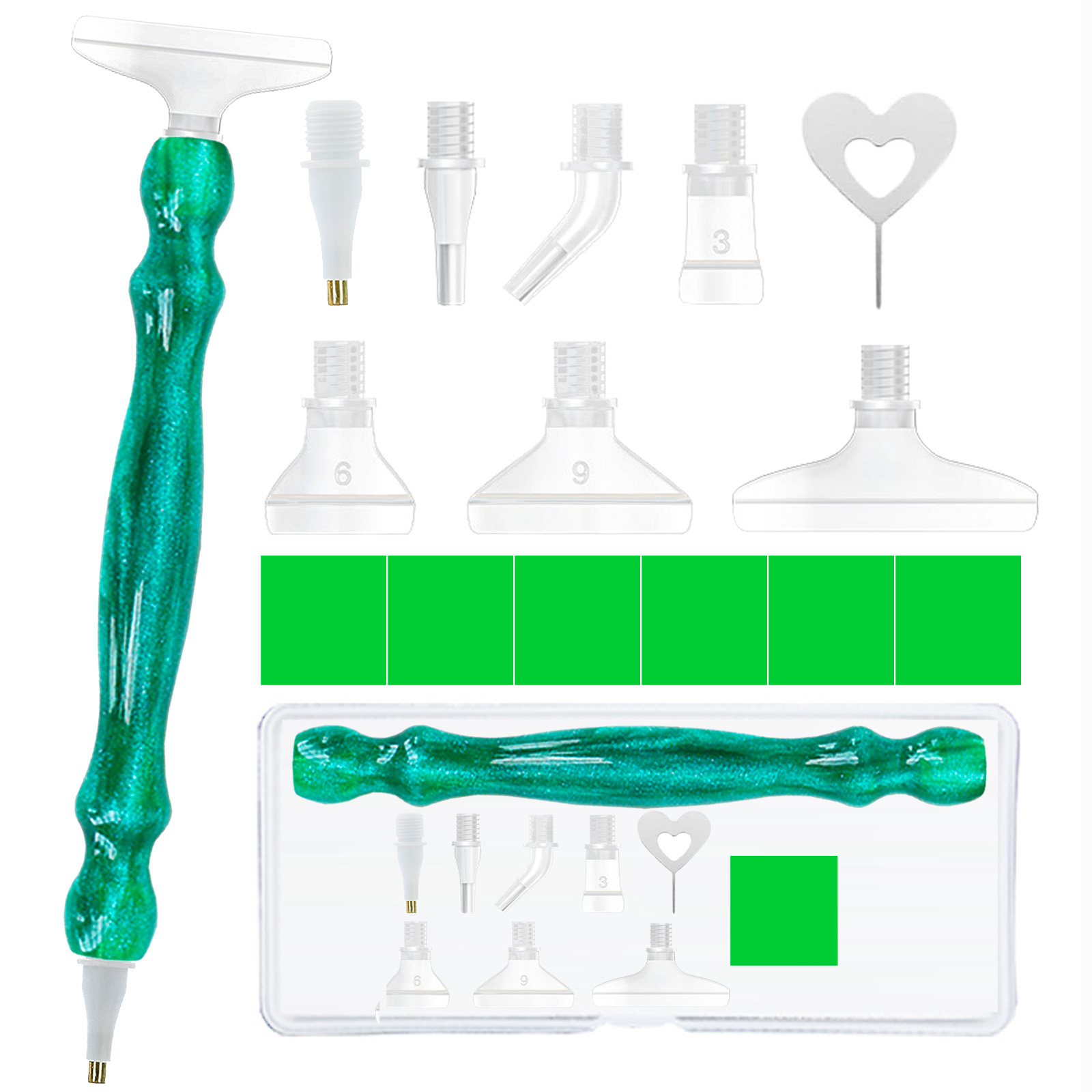 Diamond Paintbrush Set (Green) - Art Craft Tools recensione e prezzo