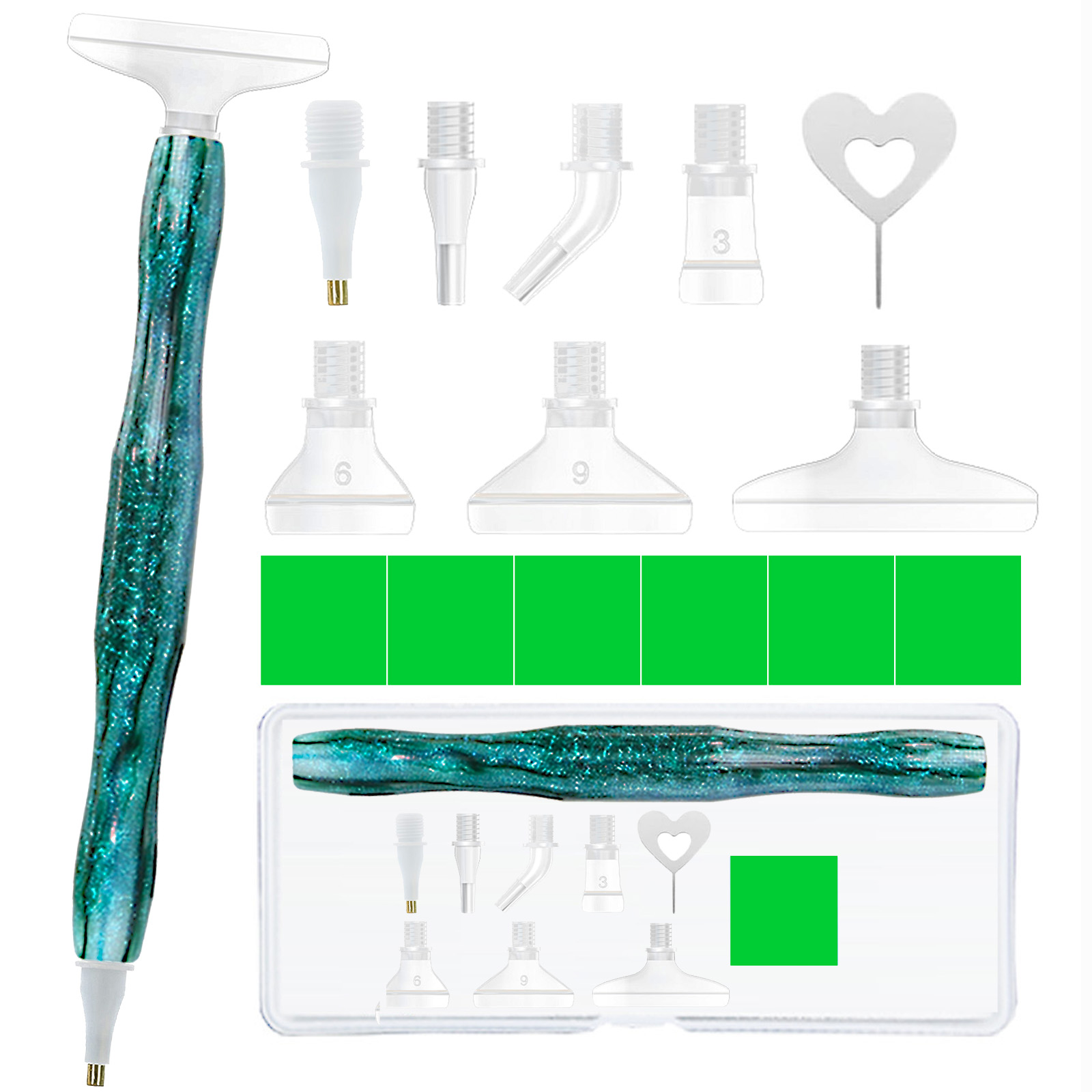 Diamond Paintbrush Set (Green) - Art Craft Tools recensione e prezzo