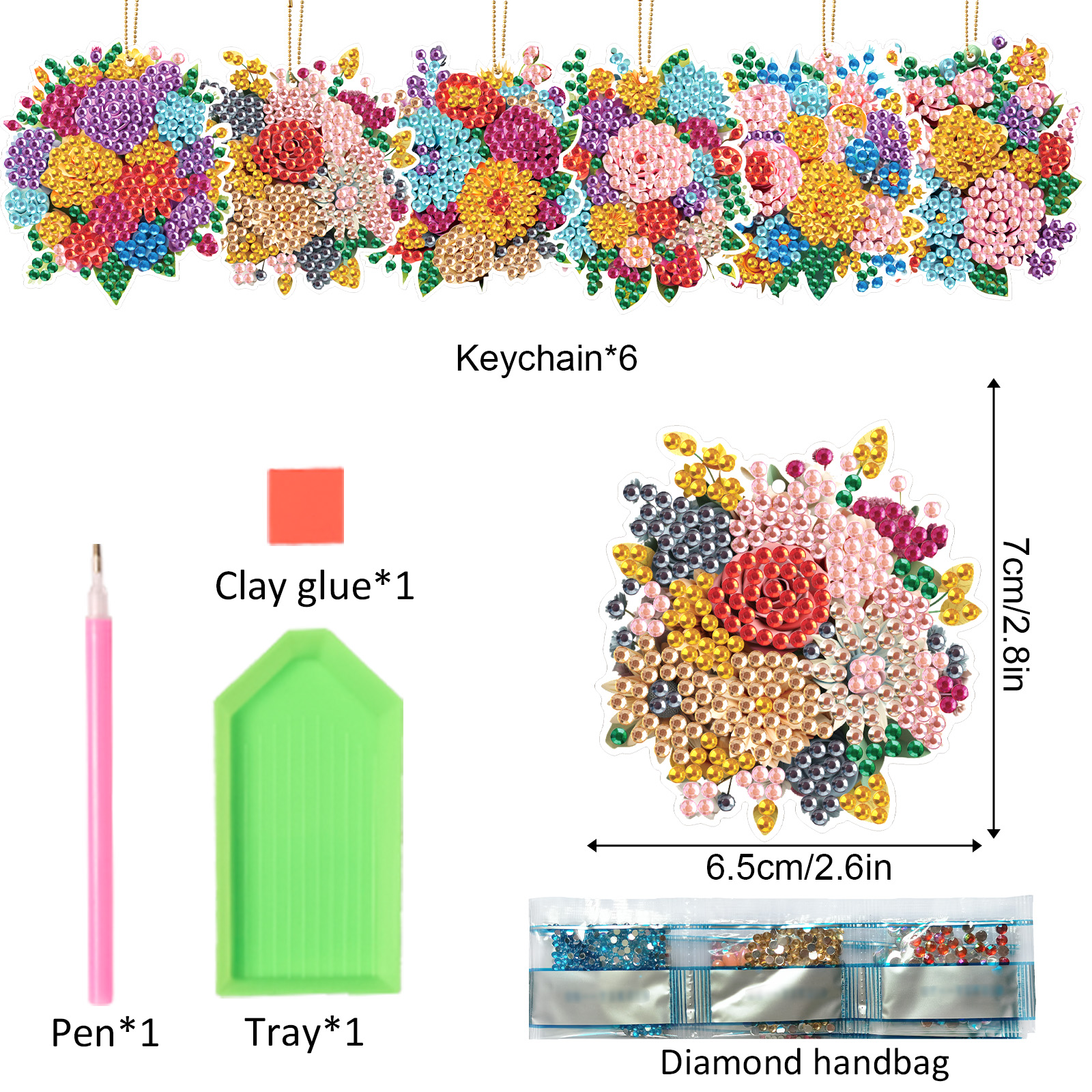 6PCS Diamond Art Painting Keyc - Art Craft Flower recensione e prezzo