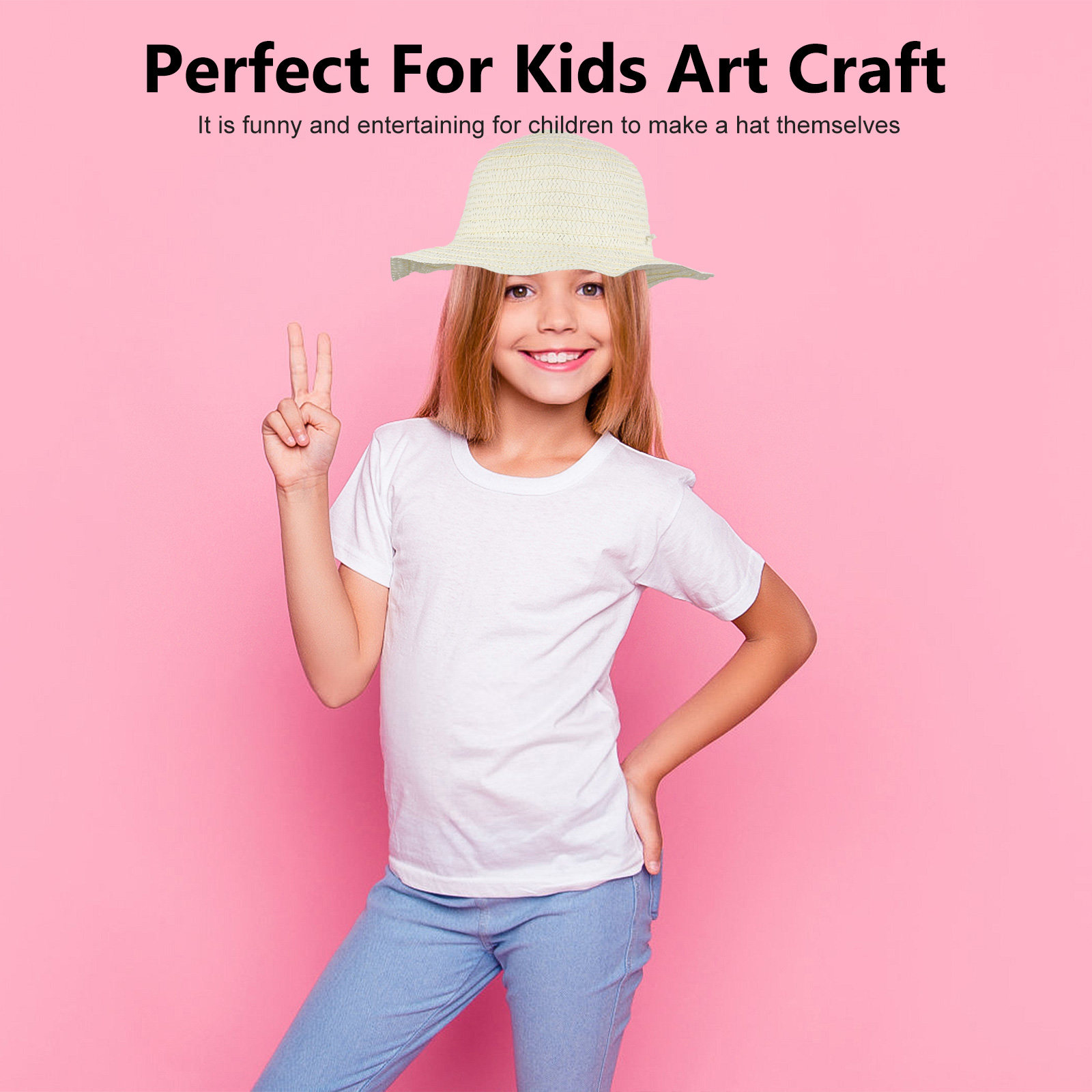 1Set DIY Straw Hat Painting Se - Art Craft Kindergarten recensione e prezzo
