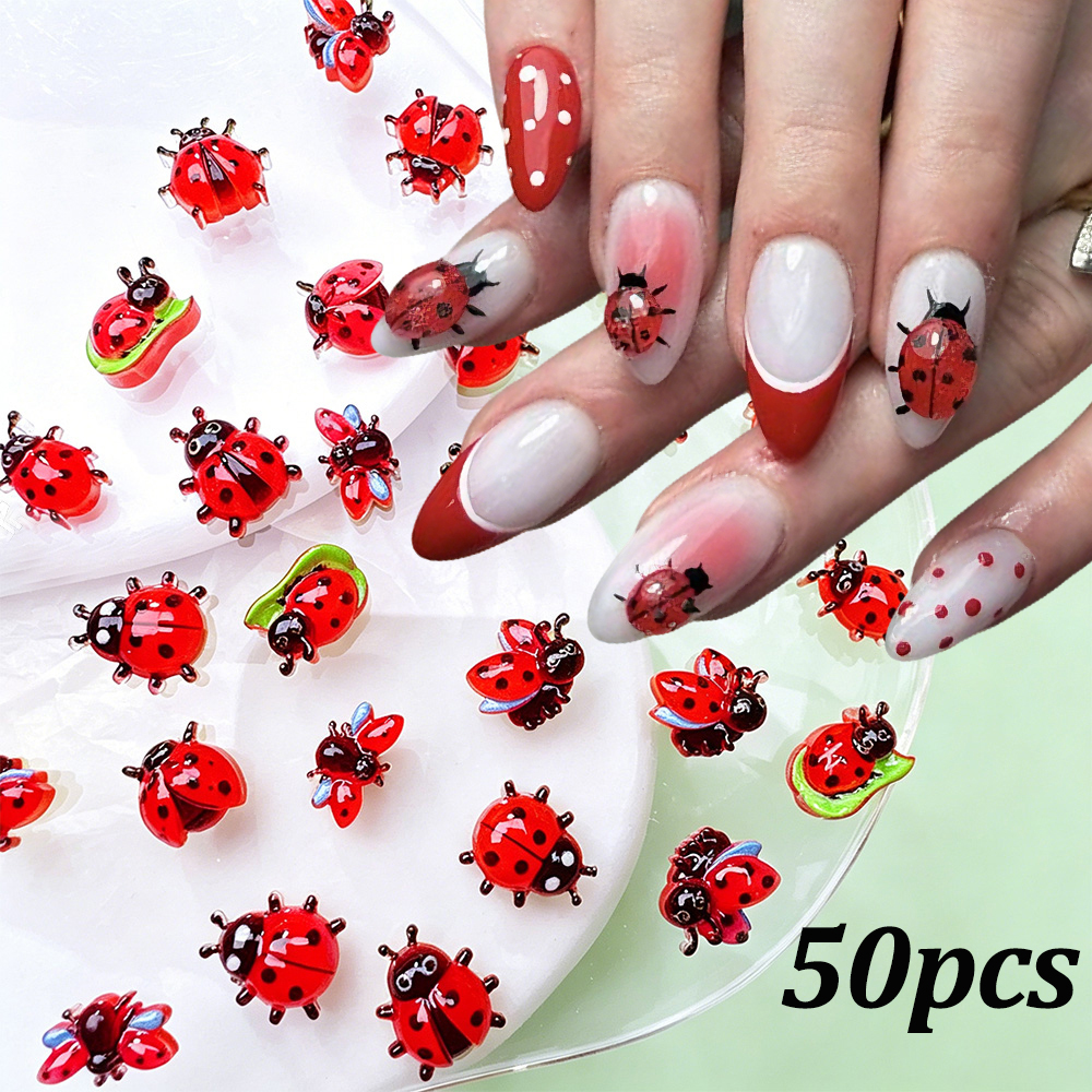 50pcs Cute Cartoon Ladybug Nai - Art Craft Ladybug recensione e prezzo