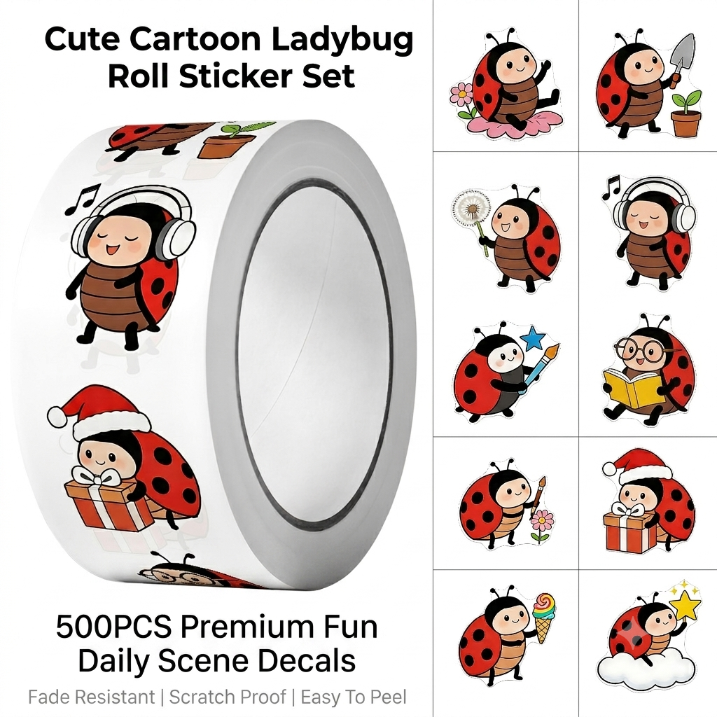 500Pcs Cartoon Ladybug Sticker - Art Craft Ladybug recensione e prezzo
