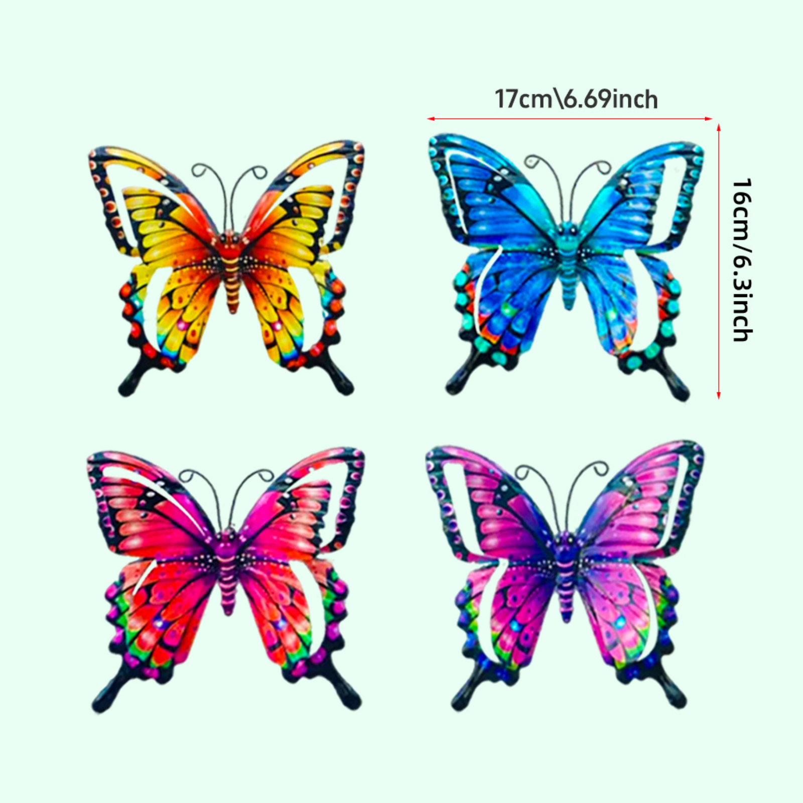 4pcs Iron Butterfly Wall Decor - Art Craft Butterfly recensione e prezzo