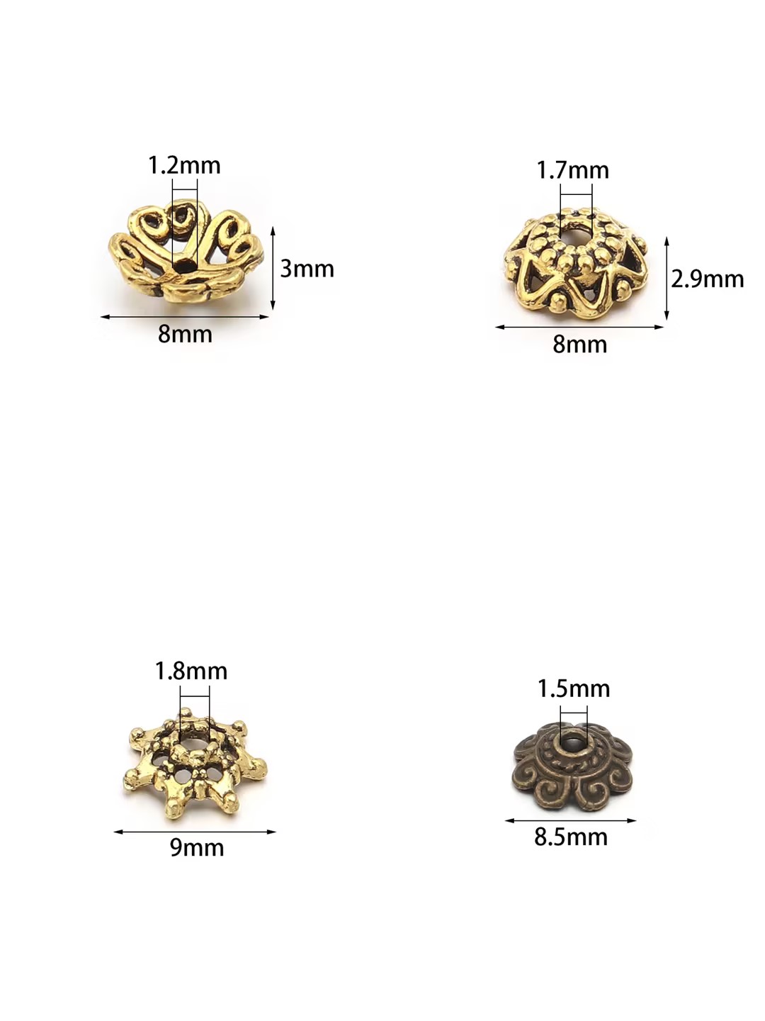 100pcs/lot Antique Silver Colo - Art Craft Flower recensione e prezzo