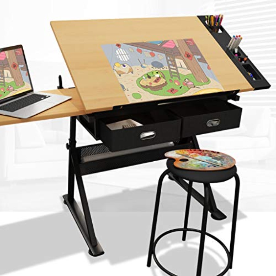 Drafting Table with Storage He - Art & Craft Kortingscode recensione e prezzo