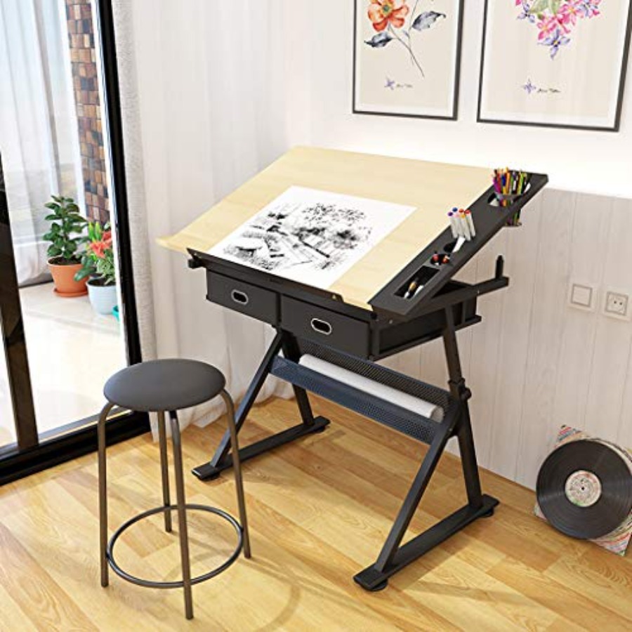 Drafting Table with Storage He - Art & Craft Kortingscode recensione e prezzo