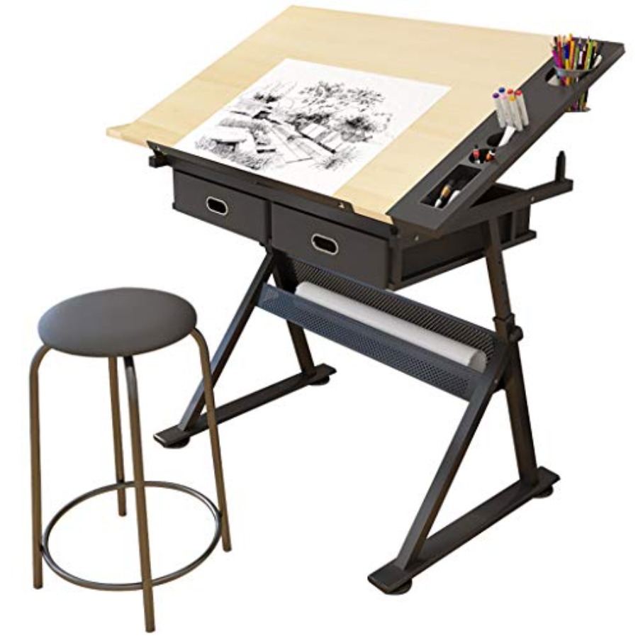 Drafting Table with Storage He - Art & Craft Kortingscode recensione e prezzo