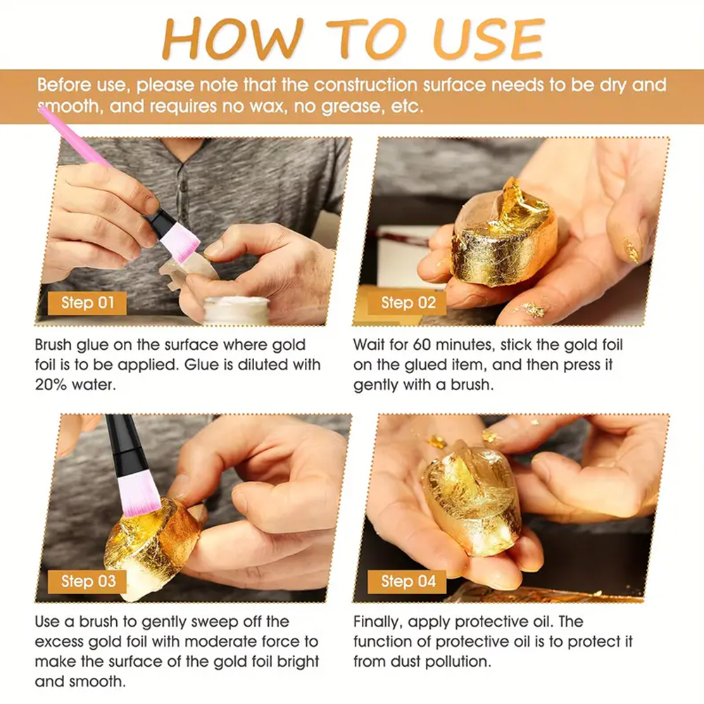 100ML/200ML Golden Foil Adhesi - Art Craft Kit recensione e prezzo