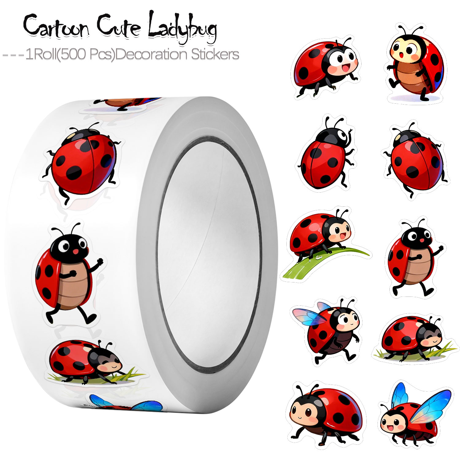 1Roll(500Pcs)10 Irregular Cart - Art Craft Ladybug recensione e prezzo