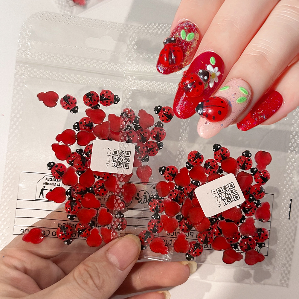 50Pcs Resin Cartoon Ladybug Na - Art Craft Ladybug recensione e prezzo