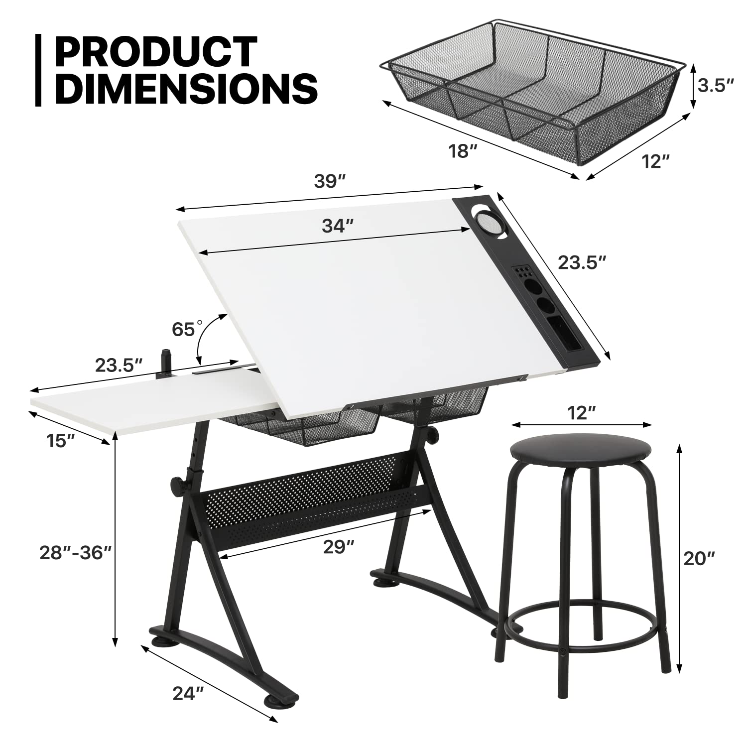 Art Deco Drafting Table, Heigh - Art & Craft Kortingscode recensione e prezzo