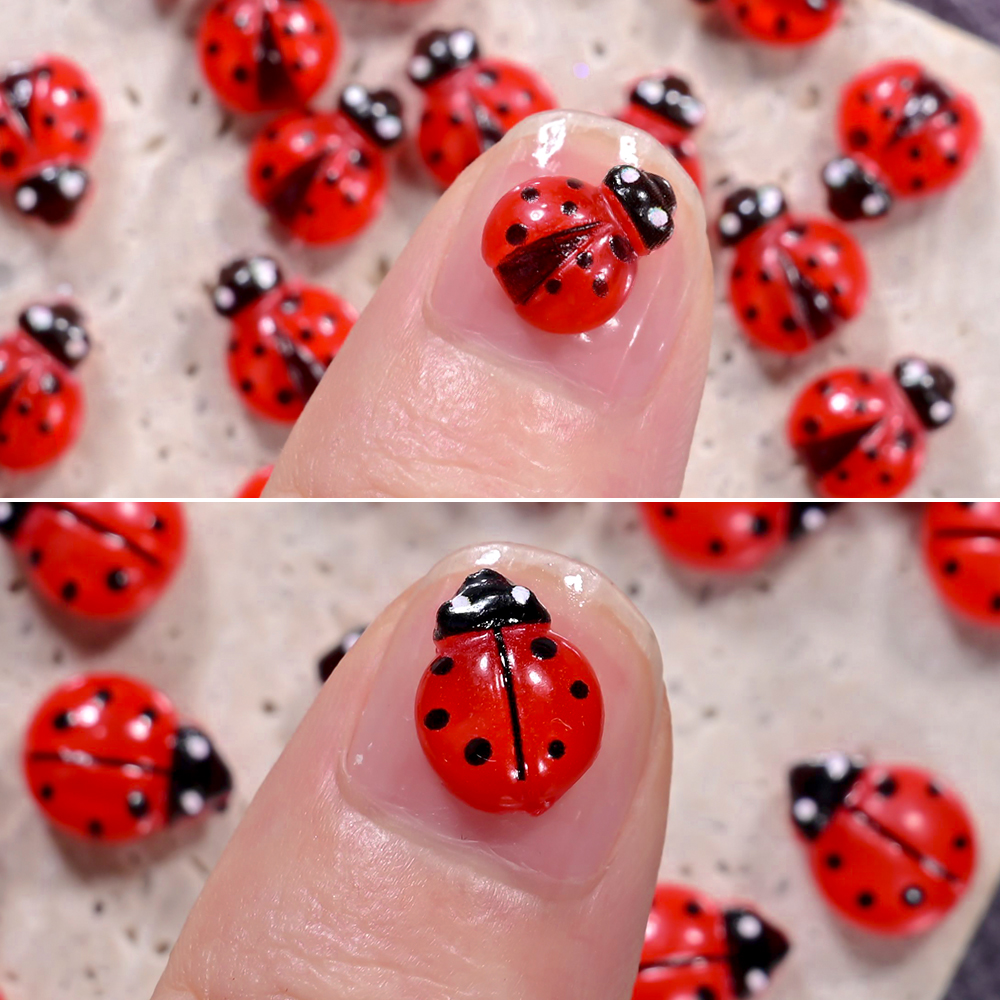 50Pcs Resin Cartoon Ladybug Na - Art Craft Ladybug recensione e prezzo