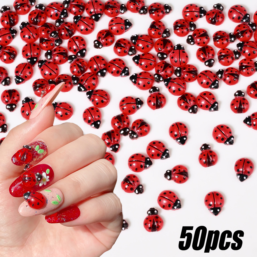 50Pcs Resin Cartoon Ladybug Na - Art Craft Ladybug recensione e prezzo