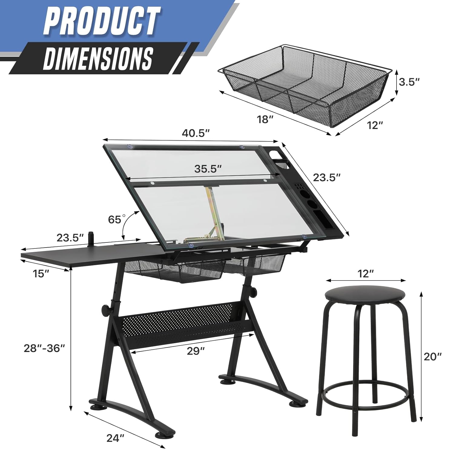 Drafting Table with Height Adj - Art & Craft Kortingscode recensione e prezzo