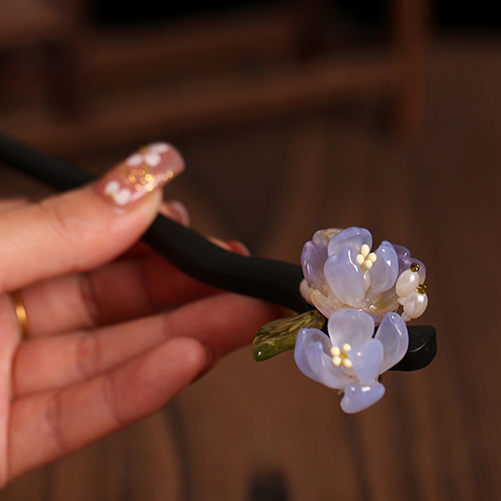 Vintage Wooden Flower Hairpin  - Art Craft Shop recensione e prezzo